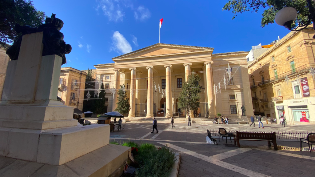 Photo of Malta's law courts in Valletta